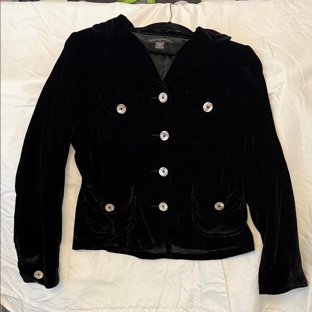 Banana Republic Black Velvet Blazer
